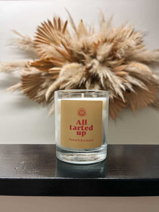 "All tarted up" - Rhubarb & custard scented candle