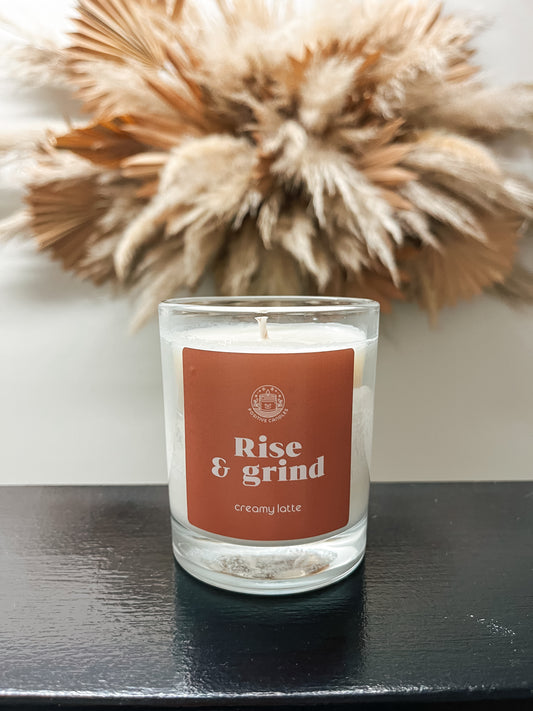 "Rise & grind" - Coffee latte scented candle