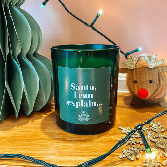 "Santa, I can explain..." -  scented candle